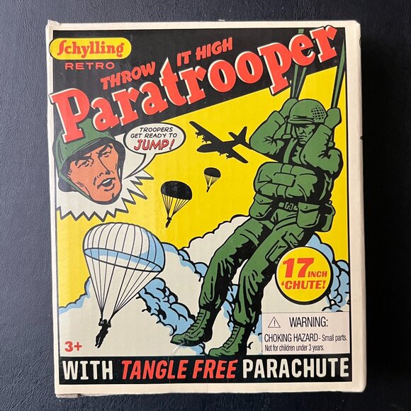 Schylling Retro Paratrooper 17"Inches  parachute & 4"Inches brave soldier - Picture 1 of 7